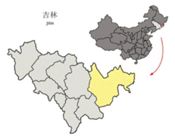 吉林省中の延辺州の位置